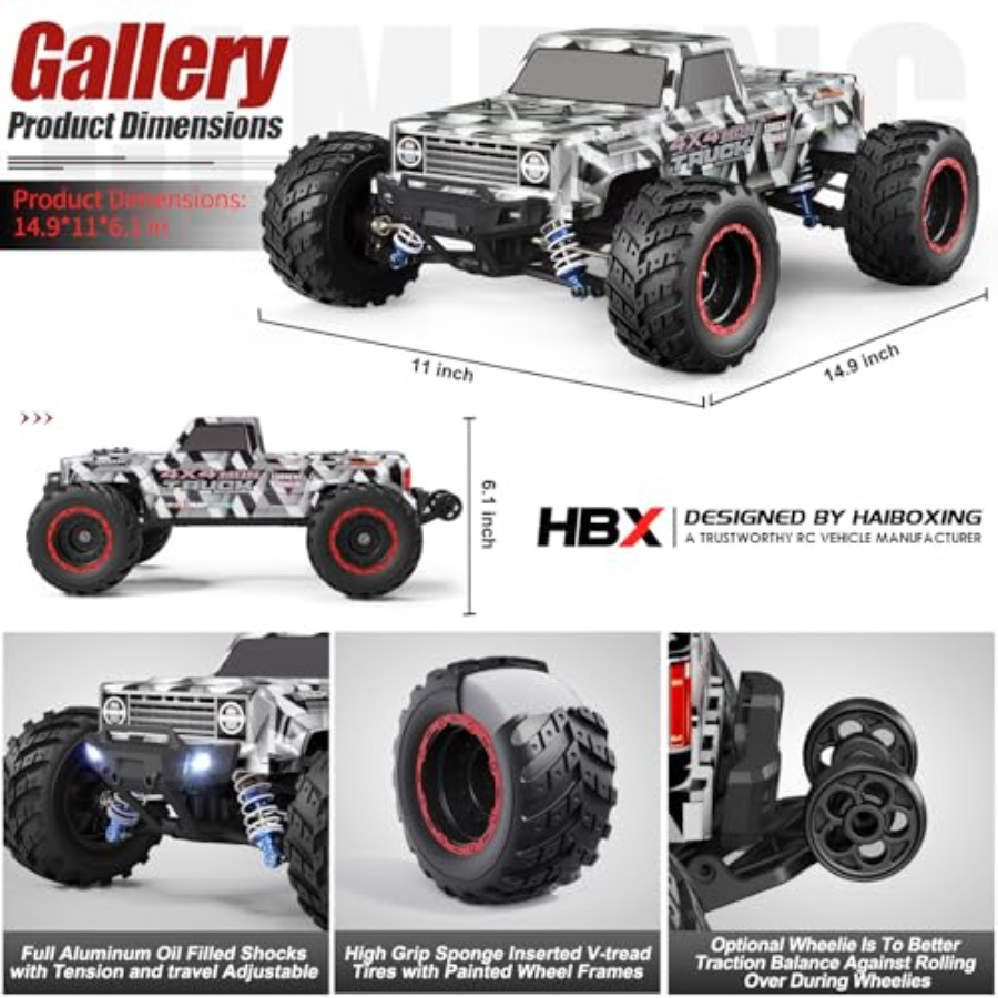 성인 및 소년용 4X4 오프로드 RC 몬스터 트럭, 브 - Rc Hobby Grade Monster Truck 리뷰 및 가격