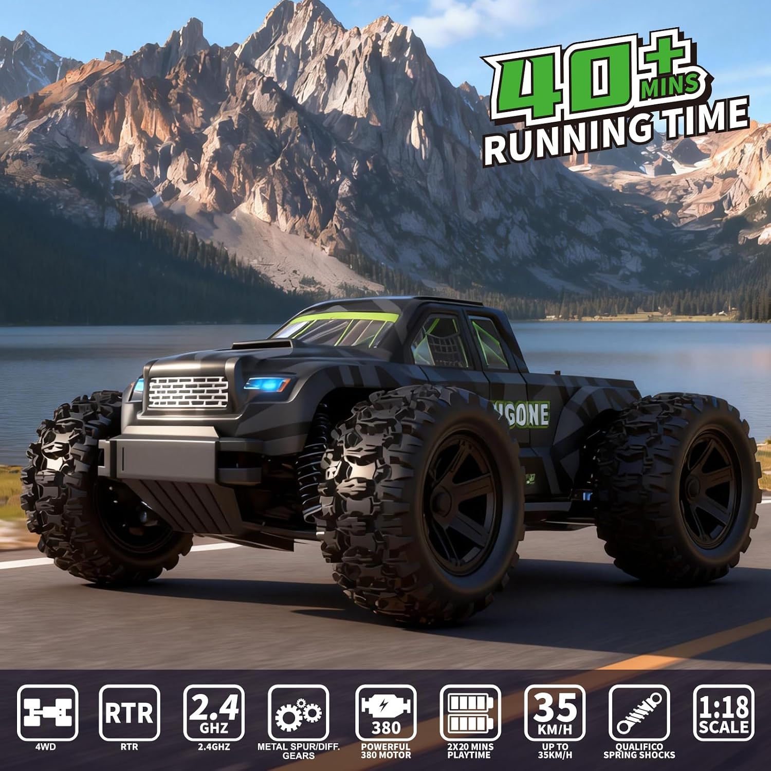 JT18W 1/18 스케일 고속 35KMH 4륜구동 R - Rc Hobby Grade Monster Truck 리뷰 및 가격